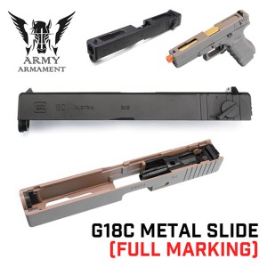 [매장재고-탄색] ARMY G18C Metal Slide with Full Marking(BK/DE)/메탈슬라이드 @