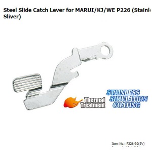 가더社 Steel Slide Catch Lever for MARUI/KJ/WE P226 (Stainless Sliver) @