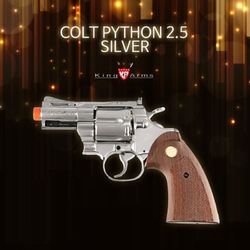 kingarms Colt Python 2.5&quot; Silver / Gas Version 풀메탈 핸드건 @