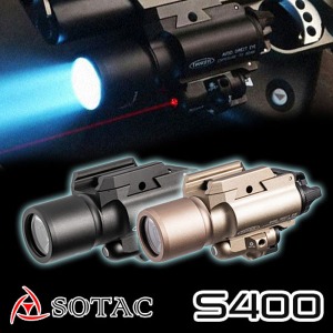 [매장입고] SOTAC S400 (배터리 별매) /LIGHT&amp;LASER 핸드건 라이트 @bk