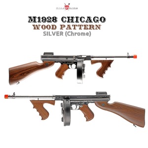 KINGARMS M1928 Chicago - Wood Pattern (Silver/Mosfet)/ 전동건
